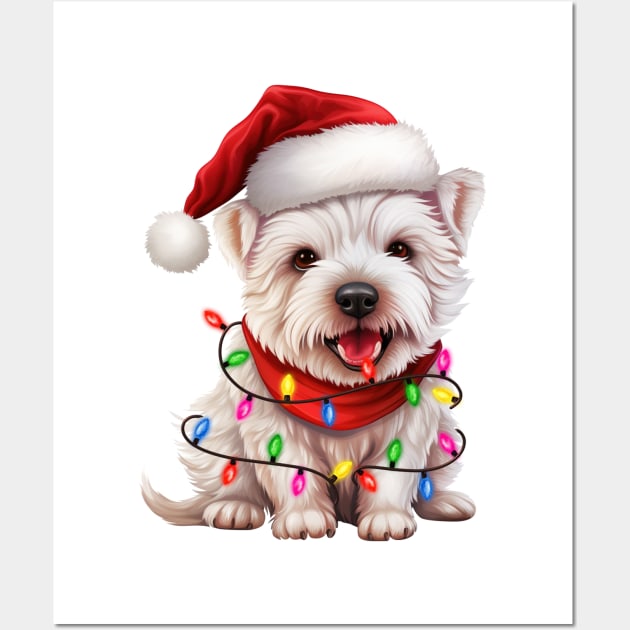 Christmas West Highland White Terrier Wall Art by Chromatic Fusion Studio
